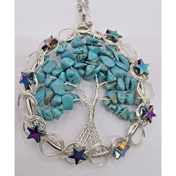 Tree of Life‎ Pendant Necklaces Lot of 6 Turquoise Amethyst Sodalite 20-21" - Picture 5 of 8